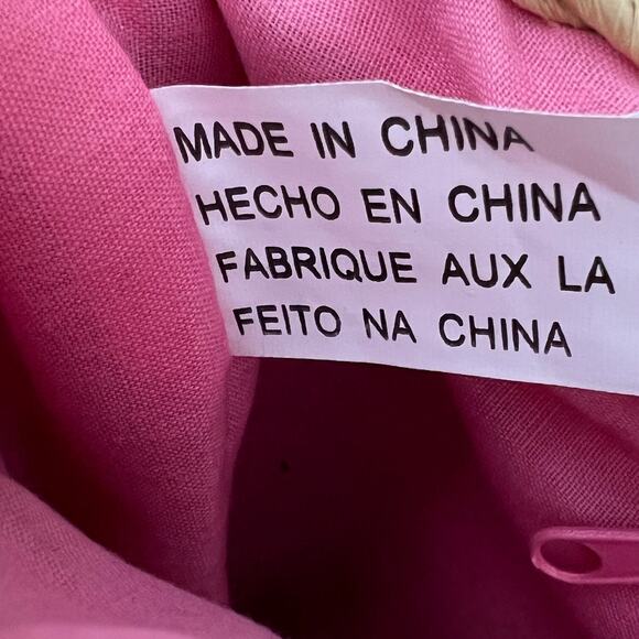 Woven Straw Purse Shoulder Bag Purse Embroidered Pink Flowers 10x7x5 in New - Picture 4 of 8